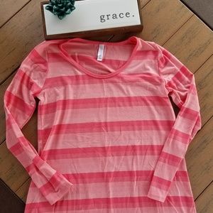 Pink striped Lularoe Lynnae long sleeve
